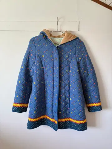 파라비온 퀼팅 코트 자켓 충전솜 꽃무늬 레트로 퀼트