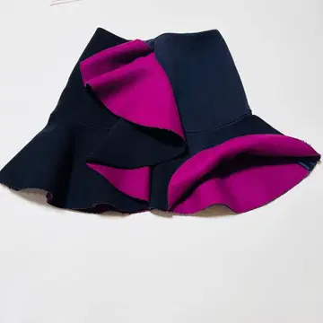 sacai 플레어 랩 스커트풍 비대칭 바이컬러 울 S 상당