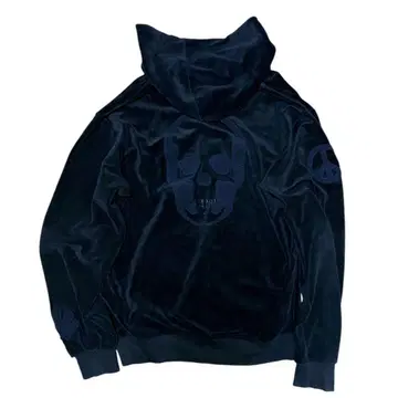 벨로아 지퍼 후드티 스컬 파일 자수 Y2K