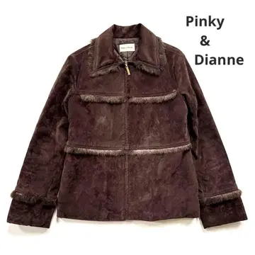 빈티지 핑키앤다이안 스웨이드 느낌 퍼 자켓 프린지