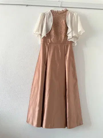 파티 드레스 볼레로 세트 레이스 롱 기장 핑크 베이지 에메 세트