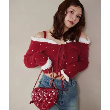 one after another NICE CLAUP 하트 자수 리본 니트