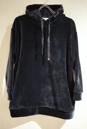 골든 베어 벨로아 후드티 후드 사이드 포켓 부착 광택 네이비