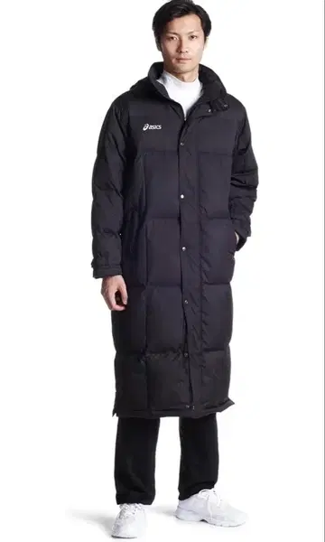 asics 아식스 롱 다운 코트 블랙 벤치 코트 XL