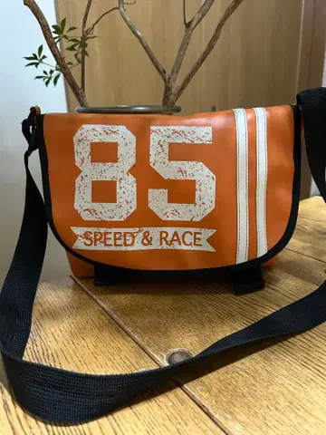 오렌지 나일론 숄더백 85 SPEED & RACE 빈티지