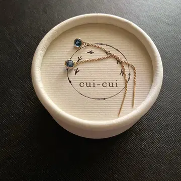 cui-cui K10 블루 토파즈 롱 귀걸이 아메리칸 귀걸이