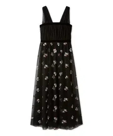 릴리 브라운 캔디 재고 2WAY 비즈 자수 튤 원피스