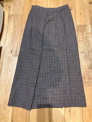 Horn Please style 브라운 계열 체크 롱 스커트