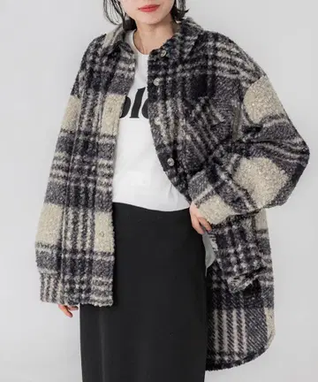 coca 체크 보아 자켓