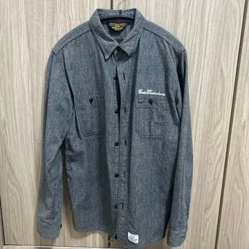 쿠티 COOTIE 데님 셔츠 그레이 긴팔 사이즈 M