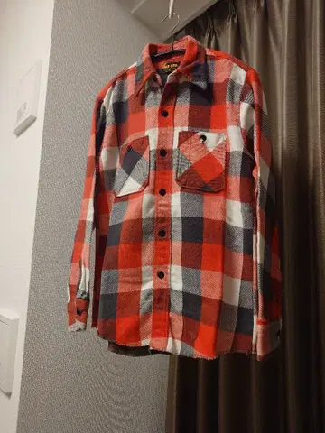 70s DEECEE 빨검 플란넬 셔츠 M 사이즈