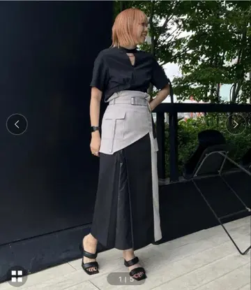 타이트 스커트 블랙/베이지