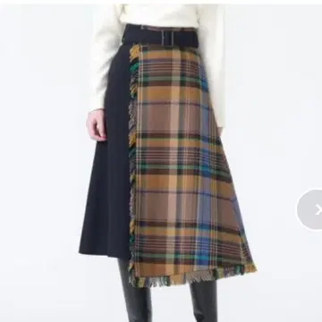 새상품! LOVELESS 체크 콤비 미모레 스커트 롱 스커트