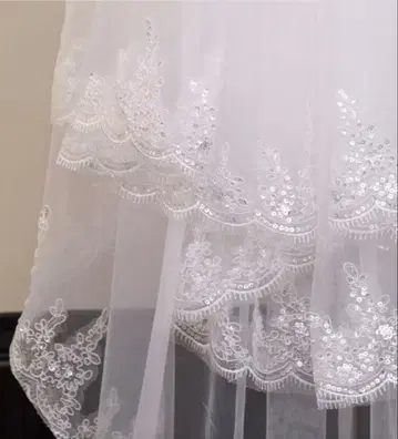 화이트 롱 웨딩 베일