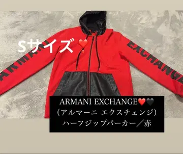 ARMANI EXCHANGE 하프 지퍼 후드티 / 빨간색 즉시 구매 S