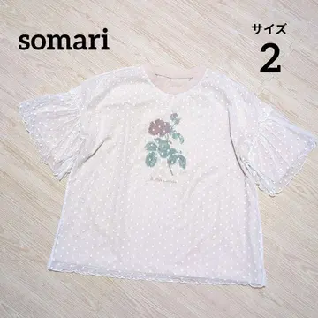 [ 소말리아 ] 사이즈 2 도트 쉬폰 T셔츠 여성용 상의