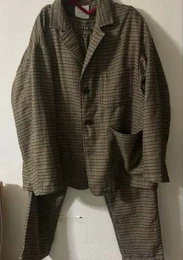 FREAK'S STORE 빅 실루엣 셋업 체크 S