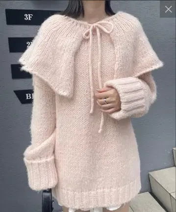 mline 빅 옷깃 니트