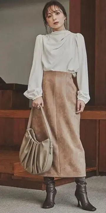 anuans 분또 스웨이드 타이트 스커트