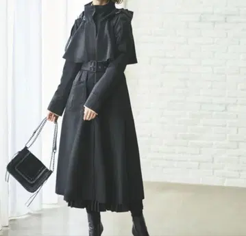 루일 에 부티크 후드 롱 트렌치코트