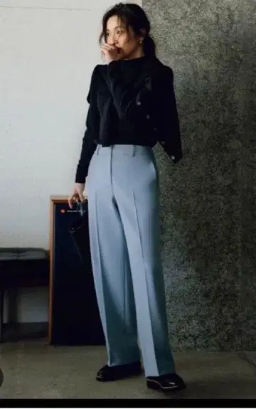 PLST 웜 리저브 스트레이트 팬츠 스카이블루