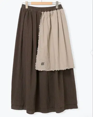 사만사 모스모스 자수 크로스 포함 스커트 블루