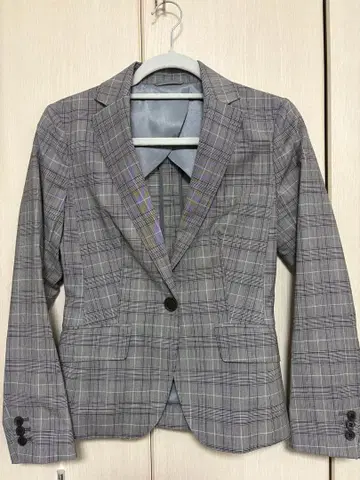 그레이 체크 무늬 비즈니스 정장 세트