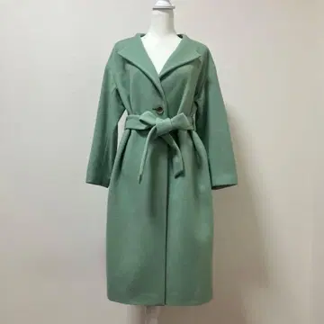 TIARA 티아라 울 100% 롱 코트 그린 겨울 고급