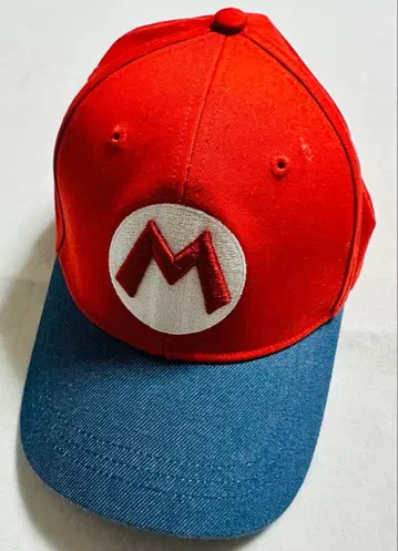 마리오 캐릭터 모자 빨간색 파랑 프리 사이즈