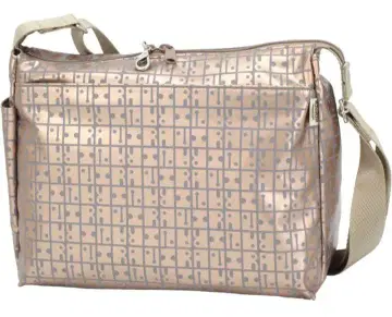 핑크 로고 프린트 숄더백