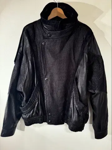 레어 유로 구제 의류 더블 가죽 자켓