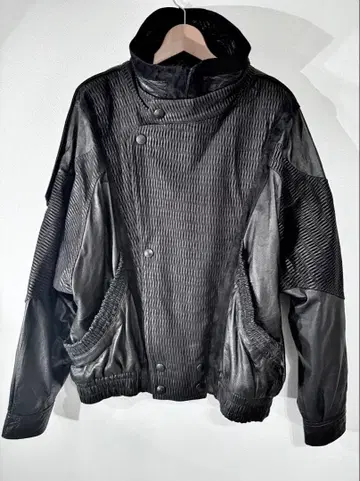 레어 유로 구제 의류 더블 가죽 자켓