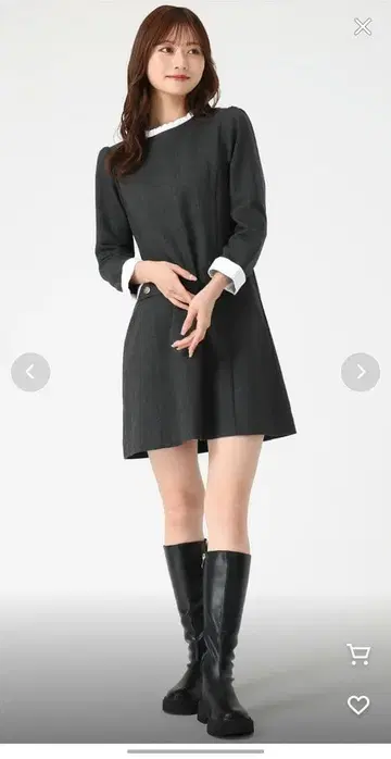 MISCH MASCH 2025 가을/겨울 신상 배색 사크 미니 원피스