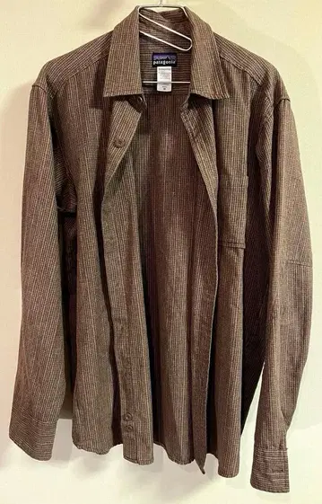 patagonia 파타고니아 07년 체크 긴팔 셔츠 헴프 브라운 M