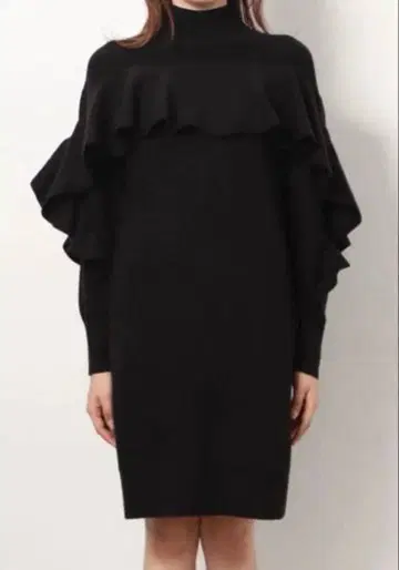 Apuweiser-riche 프릴 디자인 니트 미니 원피스