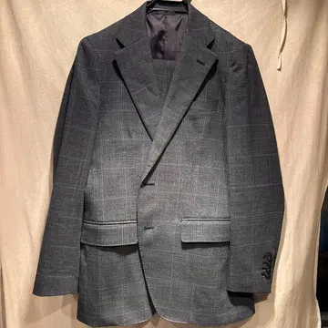 SUIT SELECT 그레이 체크 무늬 비즈니스 정장
