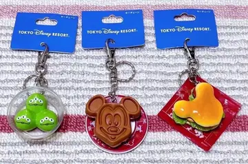 디즈니 파크 후드 키체인 3세트