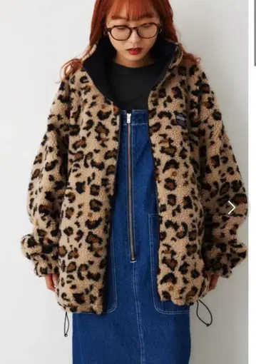 RODEO CROWNS 보아 리버서블 블루종 레오파드 무늬 플리스 자켓