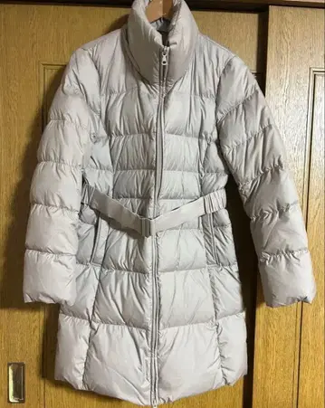 UNIQLO 베이지 다운 롱 코트 여성용