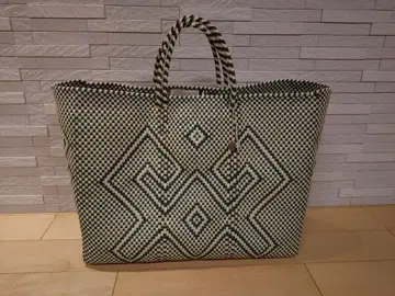 [ 새상품급 ] OJO DE MEX 기하학 패턴 토트백 가죽 손잡이