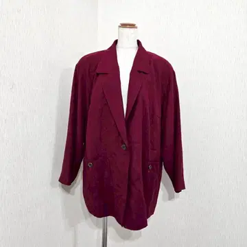 IMAGINA 테일러드 자켓 보르도 루즈핏 싱글 아우터