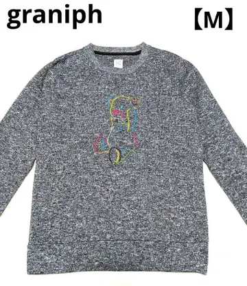 graniph 컨트롤 베어 자수 그레이 긴팔 니트