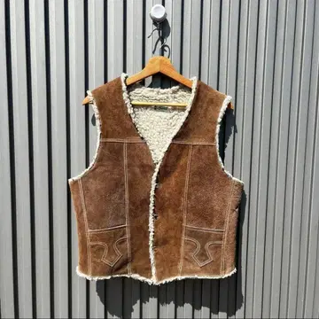 제뉴인 레더 GENUINE LEATHER 스웨이드 베스트 천연 가죽