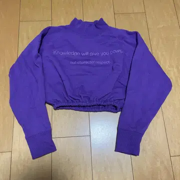 EVRIS (에브리리스) 하이넥 크롭 맨투맨 상의 (퍼플)