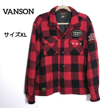 VANSON LEATHER 버팔로 체크 울 자켓 XL