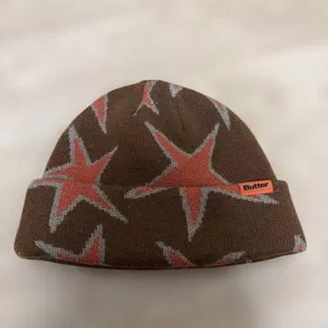 Butter 별 패턴 니트 모자 브라운