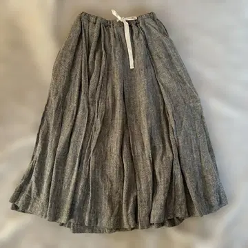 거즈 린넨 롱 스커트 실크