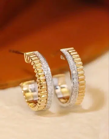 고급 스털링 실버 후프 귀걸이 S925