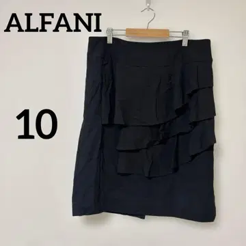 새상품급 ALFANI [ 10 ] 블랙 프릴 타이트 스커트