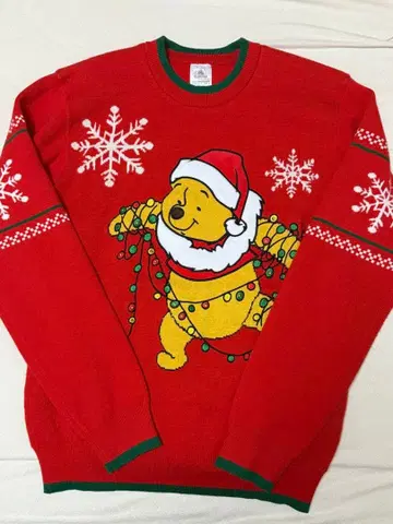 푸우 빛나는 스웨터 라이트업 레드 디즈니 (M 사이즈)